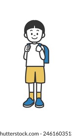 Illustration of an elementary school boy