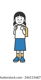 An illustration of a elementary school girl
