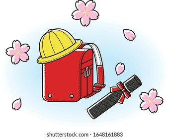 Illustration of elementary school graduation ceremony