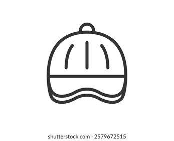 Illustration of an elementary school yellow hat icon (line drawing).