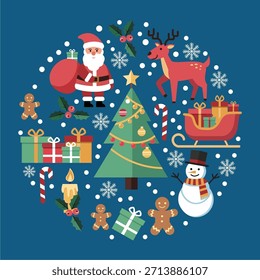 Illustration von Elementen für Weihnachtsfeiern