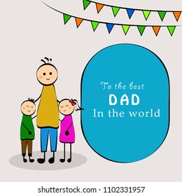 illustration of elements of Fathers day background 