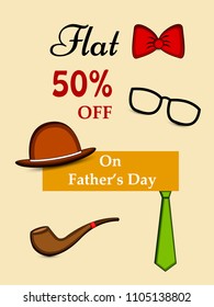 illustration of elements of Fathers day background 