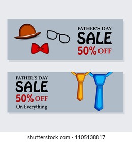 illustration of elements of Fathers day background 
