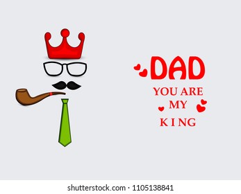 illustration of elements of Fathers day background 
