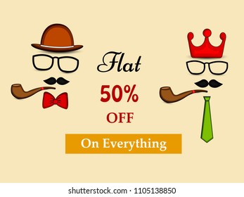 illustration of elements of Fathers day background 