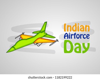 illustration of elements of Indian Airforce Day Background