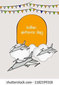 illustration of elements of Indian Airforce Day Background