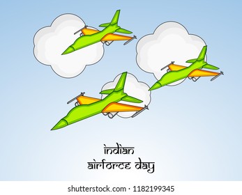 illustration of elements of Indian Airforce Day Background