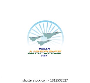 illustration of elements of Indian Airforce Day Background. RAFALE- FIGHTER JET OF INDIAN AIRFORCE.