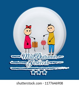 illustration of elements of Mid Autumn Festival background 
