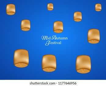 illustration of elements of Mid Autumn Festival background 
