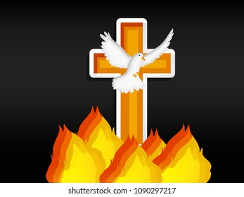 illustration of elements of Pentecost Sunday background 