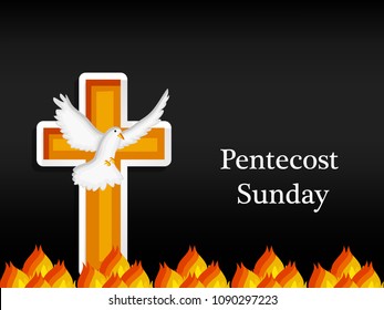 illustration of elements of Pentecost Sunday background 
