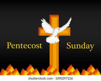 illustration of elements of Pentecost Sunday background 