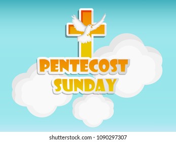 illustration of elements of Pentecost Sunday background 