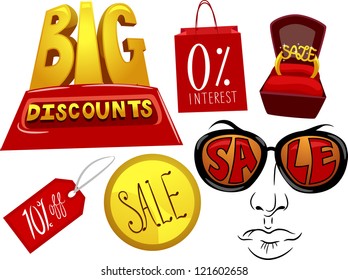 Illustration of Elements Promoting Sales and Discounts