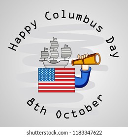 illustration of elements for USA Columbus Day Background