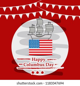 illustration of elements for USA Columbus Day Background