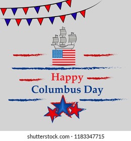 illustration of elements for USA Columbus Day Background