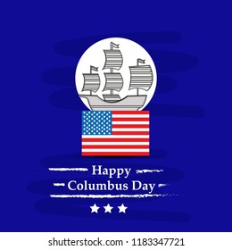 illustration of elements for USA Columbus Day Background