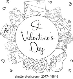 Illustration der Elemente zum Valentinstag