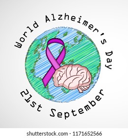 illustration of elements of World Alzheimer's Day Background