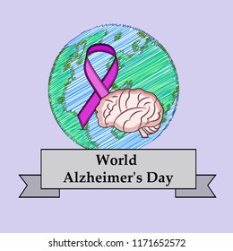 illustration of elements of World Alzheimer's Day Background