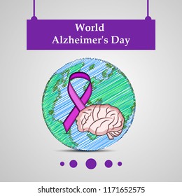 illustration of elements of World Alzheimer's Day Background