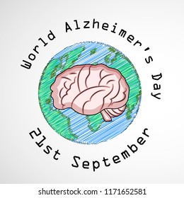 illustration of elements of World Alzheimer's Day Background