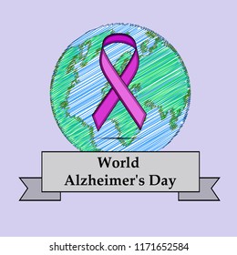 illustration of elements of World Alzheimer's Day Background