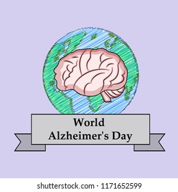 illustration of elements of World Alzheimer's Day Background