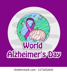 illustration of elements of World Alzheimer's Day Background