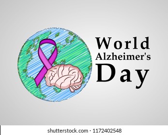 illustration of elements of World Alzheimer's Day Background