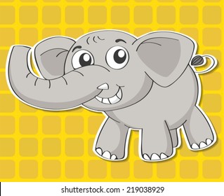 Illustration of an elephant with background