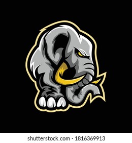 illustration of elephant e-sport mascot graphic