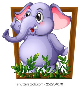 Ilustración de un elefante en un marco