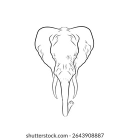 illustration of an elephant head on a white background