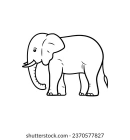 The Illustration of Elephant Line Art