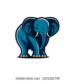 illustration of Elephant logo animal character logo mascot vector cartoon illustration