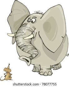 Illustration of elephant and mouse