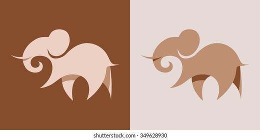 Illustration of an elephant in pastel colors