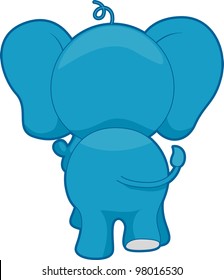 Illustration of an Elephant Shown from the Rear