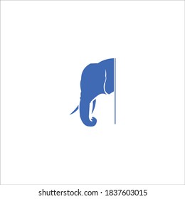 illustration elephant templet icon vector