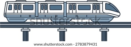 Illustration of an elevated train on a track, showcasing modern transportation and urban transit systems.