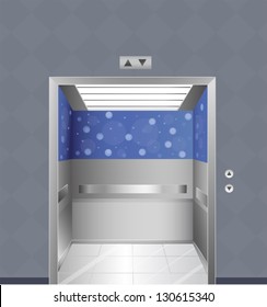 Illustration of an elevator in a building