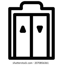 ilustración de un ascensor con un estilo de icono de línea muy adecuado para sitios web, aplicaciones, carteles, impresiones, hoteles, centros comerciales y otros