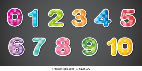 Illustration of the eleven numerical figures on a gray background