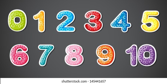 Illustration of the eleven numerical figures on a gray background