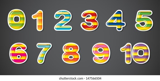 Illustration of the eleven numerical figures on a gray background